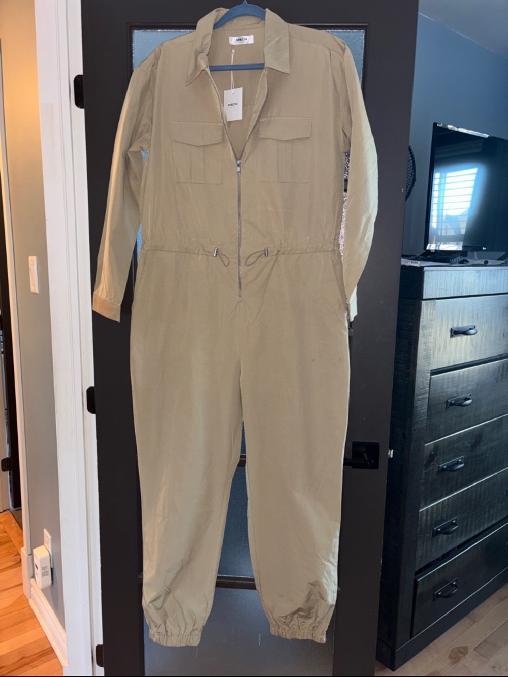 Modern Utility Jumpsuit in Taupe
